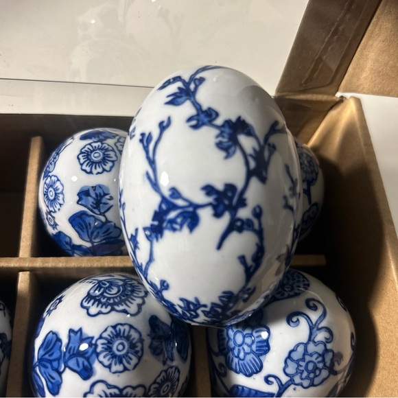 Begonia Market Blue and White Decorative Easter Spring Eggs Bowl filler Summer - Picture 5 of 16